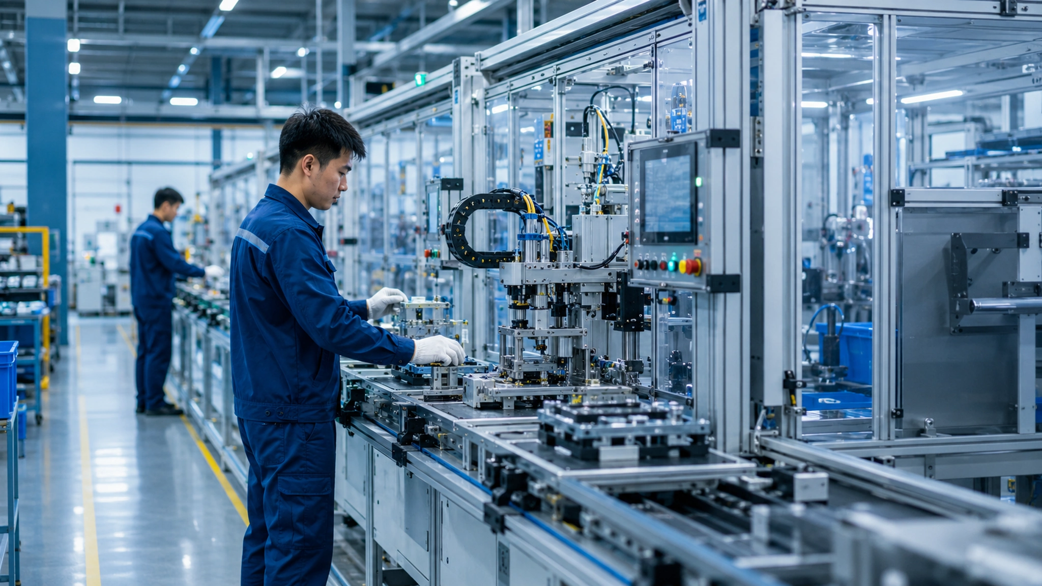 Production site manual operation and automated production line process scenario